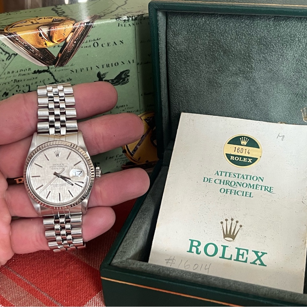 SOLD Rolex Silver Watch with Box and Papers